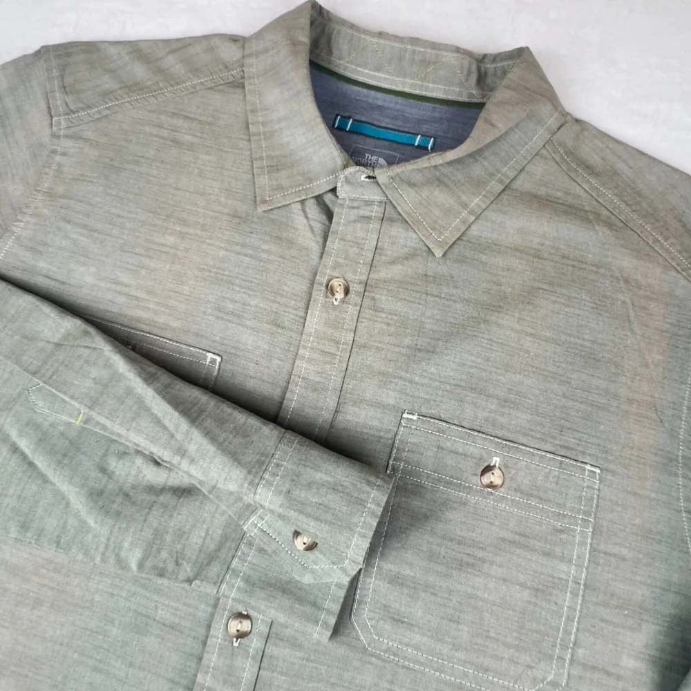 The North Face Shirt‎ Mens XL Green Fade Preppy Classic Outdoor Comfort Casual